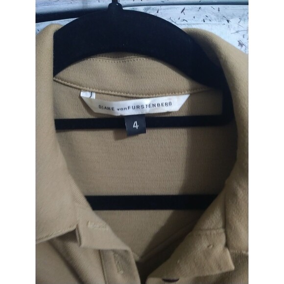 Diane Von Furstenberg 100% Wool Collared Knee Length Dress 4 Neutral Officey - Picture 5 of 9